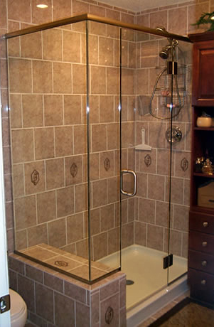  Frameless Shower Enclosure with Header and Clips