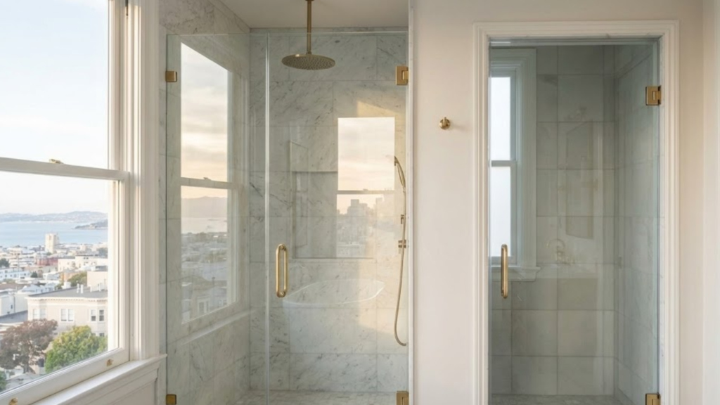 how much is bathroom glass door