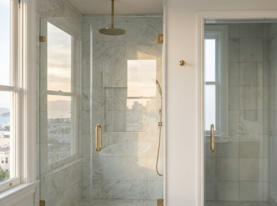 how much is bathroom glass door