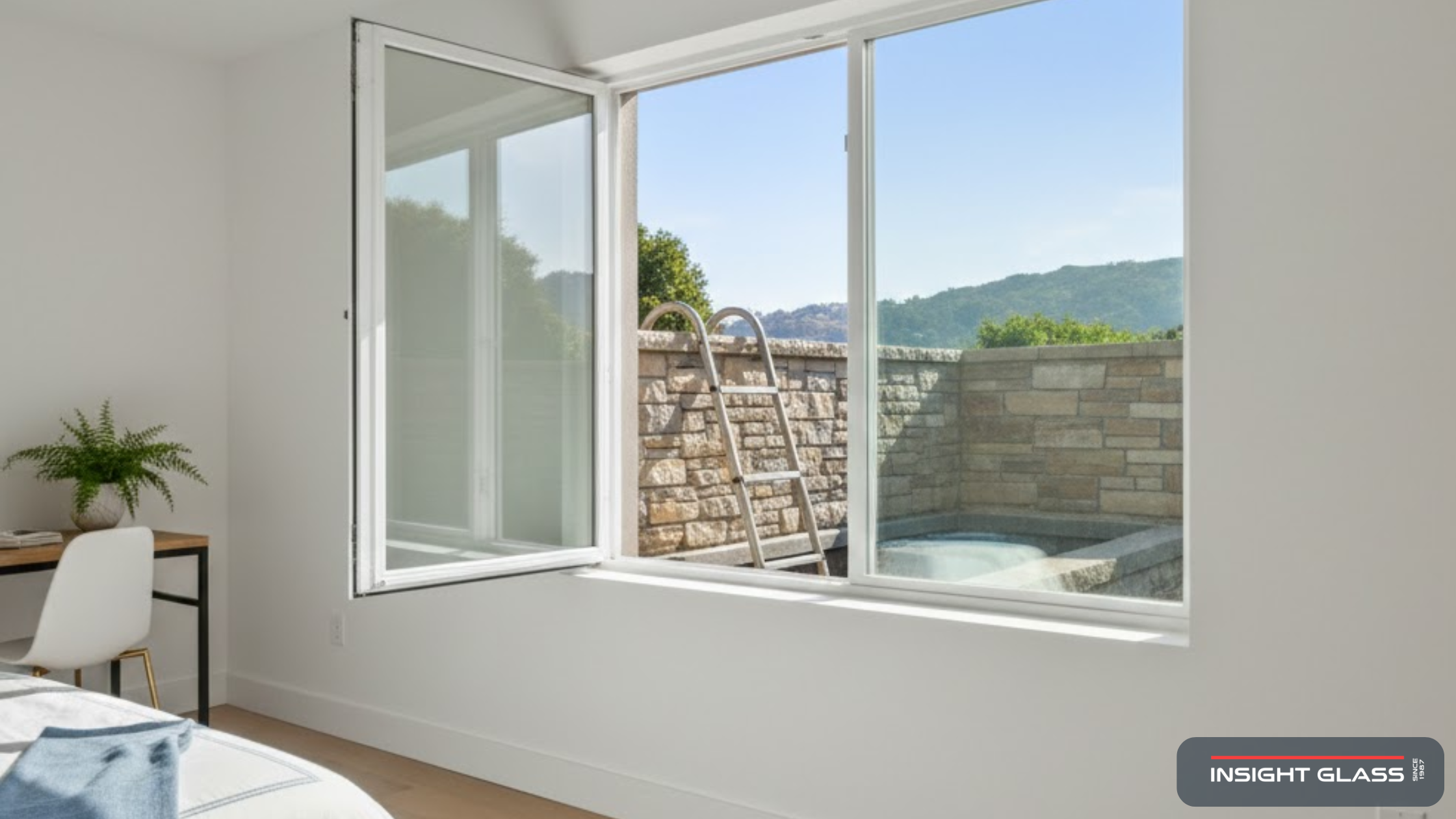 Code-compliant egress window installed by Insight Glass in a Bay Area basement