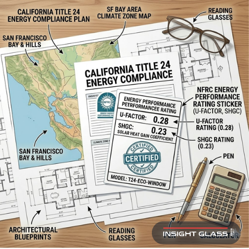 California Title 24 energy compliance documents and Bay Area climate zone building plans for new construction windows
