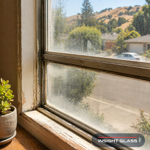 Aging single-pane windows showing signs you need window replacement Vacaville homeowners should recognize
