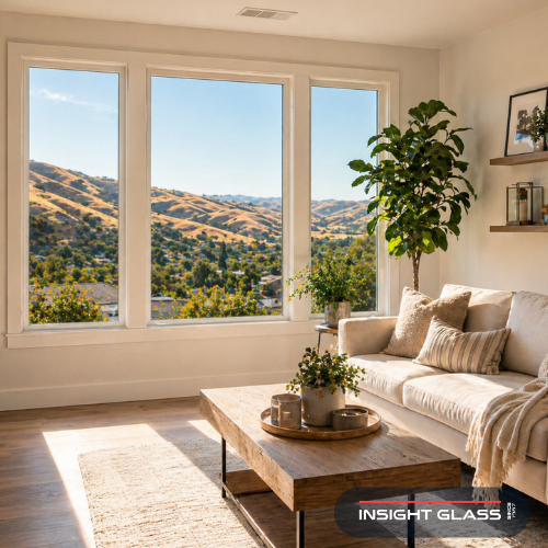 Modern Low-E dual-pane windows in a bright living room showing why Fairfield homeowners choose energy-saving window replacement