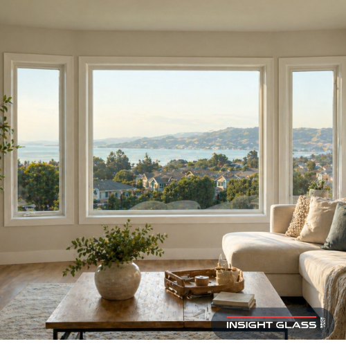 Modern Low-E dual-pane windows in a bright living room showing why Hercules homeowners choose energy-saving window replacement