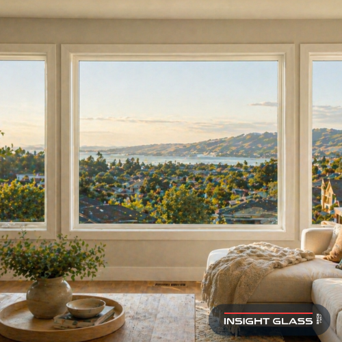 Modern Low-E dual-pane windows in a bright living room showing why Pinole homeowners choose energy-saving window replacement