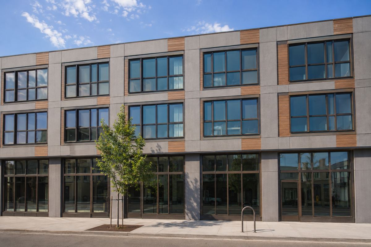 Commercial glazing on a Bay Area multifamily project