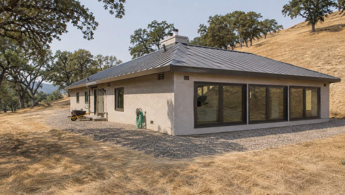 Fire rated windows on a stucco home in a Bay Area wildfire zone